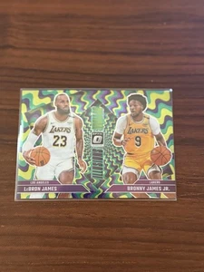 2024-25 Donruss Optic LeBron & Bronny James /249 Optical Illusions #2 Book End - Picture 1 of 2