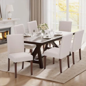 Upholstered Parsons Dining Chairs Set of 6, Modern Dining Room Chairs with Ba... - Picture 1 of 5
