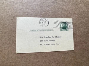 US 1940s Dr CF Pinzka Postal Card (01) +Renown Mathematician  +Math Discussion - Picture 1 of 2
