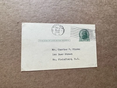 US 1940s Dr CF Pinzka Postal Card (01) +Renown Mathematician  +Math Discussion - Image 1 of 2