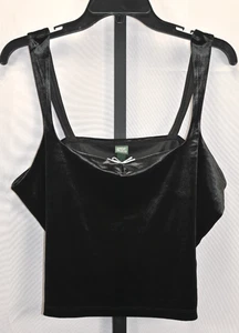 Camiseta sin mangas Wild Fable Pullover de terciopelo negro recortada XL poliéster y spandex nueva con etiquetas - Imagen 1 de 4