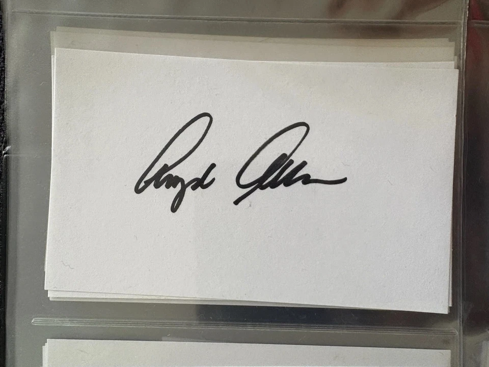 LLOYD ALLEN BASEBALL PLAYER AUTOGRAPHED INDEX CARD; MLB DEBUT 1969 - Image 1 of 1