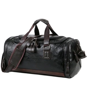 XXL Reisetasche Leder Weekender Sporttasche Schulter Tasche Herren Schwarz X - Bild 1 von 6