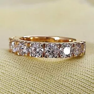 2.20Ct Round Cut Lab Created Diamond Women's Ring 14K Yellow Gold Plated - Picture 1 of 4