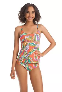 NWT Trina Turk Sea Garden Sz 8 Tankini & Sz 6 Shirred Hipster Bottom - Picture 1 of 5