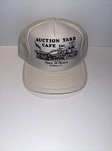 Vintage 80s 90s Auction Yard Snapback Hat Trucker Cap - Picture 1 of 5