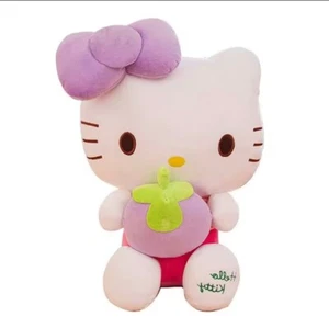 Kawaii Hello Kitty Plush Dolls With Strawberry Cat Stuffed Soft Toys Cushion Sof - Picture 1 of 1