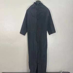 Gabardina larga de goma pequeña ligeramente usada PVC/poliéster impermeable - Imagen 1 de 4