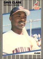 1989 Cleveland Indians Fleer Glossy Indians Baseball Card #402 Dave Clark