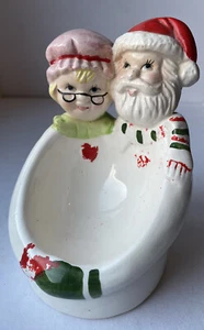 Piatto sapone brillo taiwanese vintage Natale Babbo Natale e signora metà secolo - Foto 1 di 10
