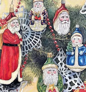 SET OF 4 Vintage Sherri Buck Baldwin Christmas Cards Lang Santa Tree Ornaments - Picture 1 of 6