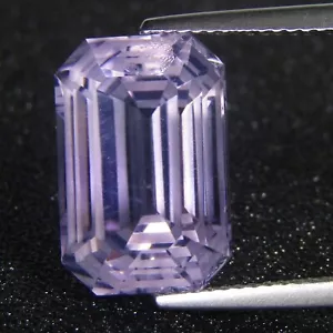 Gema suelta de cuarzo esmeralda corte esmeralda color lavanda natural macizo de 10,70 quilates - Imagen 1 de 4