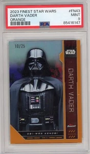 2023 Topps Finest Star Wars Darth Vader #FN43 Naranja SSP #10/25 Clasificado PSA 9 - Imagen 1 de 2