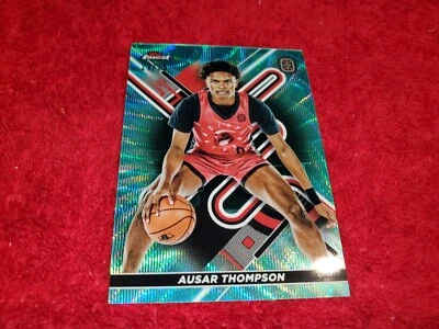 2023 TOPPS FINEST OVERTIME AUSAR THOMPSON AQUA WAVE 21/75  DETROIT PISTONS - Image 1 of 2