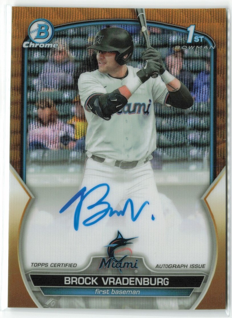 2023 Bowman Draft Chrome Brock Vradenburg #CDA-BV Gold Wave Auto /50 Marlins