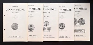 Lotto di 5 monete e medaglie vintage Seabys 1963 e 1965 #539 541 542 543 559 - Foto 1 di 11