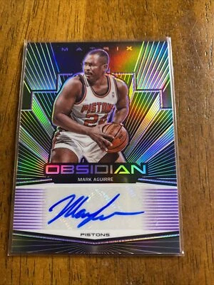 Pistons Mark Aguirre 2019-20 Panini Obsidian Matrix Purple Auto Autograph #07/75 - Image 1 of 4