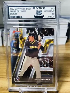 2020 Bowman’s Best Trent Grisham Rookie #47 GMG Graded 10 Gem Mint 💎 RC - Picture 1 of 1