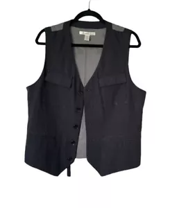 Kenneth Cole Mens striped waist coat/vest navy blue sz M - Picture 1 of 4