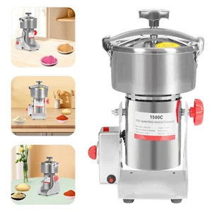 110V 60Hz Stainless Steel Electric Grain Grinder Dry Grain Mill W/ Sieve Abrader - Picture 1 of 12