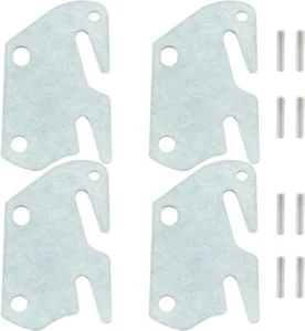 4 Pcs #10 Bed Frame Hooks Wooden Bed Rail Hook Plates with Pin Bed Rail Bracket - Picture 1 of 5