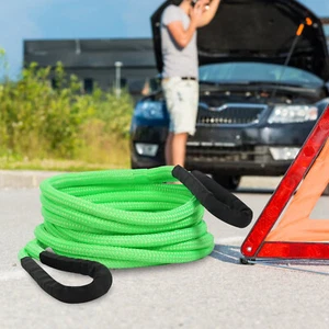 Green 15100lbs Long Towing Rope Elasticity Recovery Rope Kit with Handbag - Picture 1 of 19