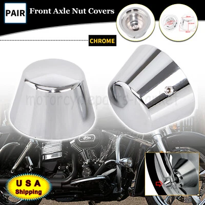 Chrome Front Axle Cap Nut Cover For Harley Sportster 1200 883 Softail Road Glide - Image 1 of 4
