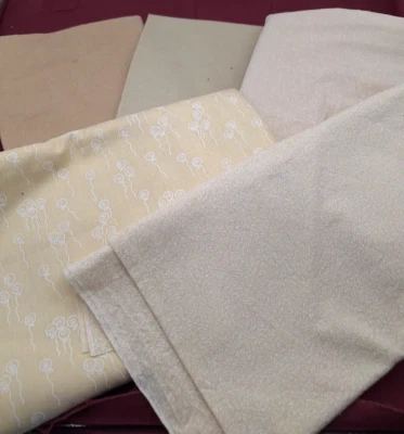Vintage Quilting Cotton, Various Makers, White tones, Muslin, DE-STASH BARGAIN - Image 1 of 4