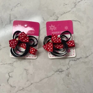Fashion Jewelry Girls Accessories Polka Dotted Mickey Mouse Hair Clip Set of 2 - Picture 1 of 6