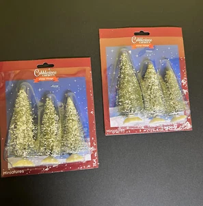 Cobblestone Corners Miniature Village Trees Green Pine Christmas Trees Set Of 6 - Picture 1 of 3