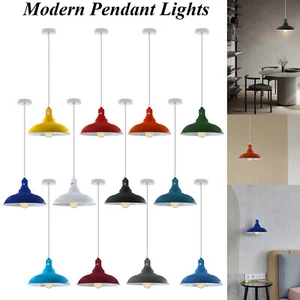 Lámpara colgante de techo de metal industrial vintage pantalla moderna colgante luces retro - Imagen 1 de 95