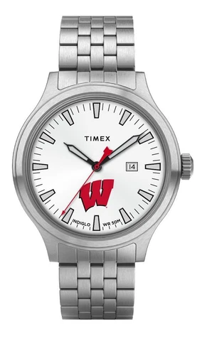 Men's University of Wisconsin Badgers Watch Stainless Steel Top Brass Cover