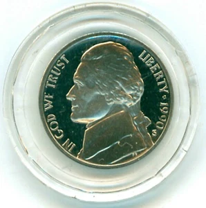 1990 S Jefferson Nickel Proof Original Coin - Picture 1 of 2