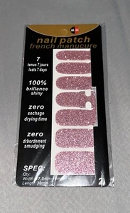 Nail Patch French Manucure Pink Glitter - Picture 1 of 2