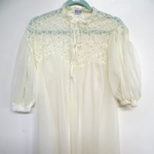 Vintage Radcliffe Peignoir Sheer Nylon Lace - Picture 1 of 8