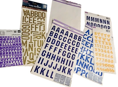 NEW Lot Of 7 Packs Of ALPHABET Letters Stickers - Image 1 of 4