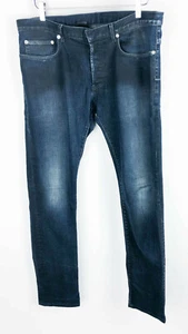 DIOR HOMME Blue Washed Jeans Black Faded 17.5CM Skinny Slim 31 32 33 - Picture 1 of 7