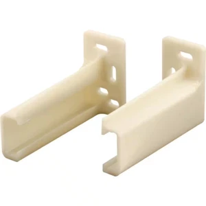 Drawer Track Back Plate, 3/8 In. X 1 In., Plastic, White (1-Pair) - Picture 1 of 2