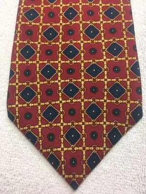 TOMMY HILFIGER 男式领带红色蓝色金色蓝色绿色 4 X 59 — 第 1/4 张图片