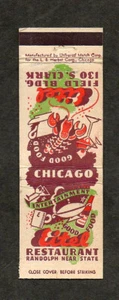 Eitel Restaurant Chicago Unused Vintage Front Strike Matchbook Cover Lobster - Picture 1 of 2