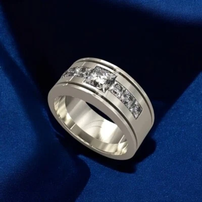 Alianza de boda corte princesa 1,70 quilates diamante cultivado en laboratori... - Imagen 1 de 4