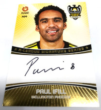 2013-14 A-LEAGUE + SOCCEROOS CARD SIGNATURE CARD A9 PAUL IFILL-WELLINGTON