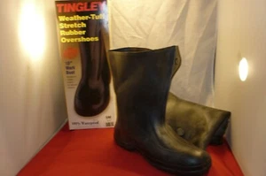 Tingley Overshoes Black 1400 Waterproof Rubber Boots Size SMALL 6.5 TO 8 - Picture 1 of 14