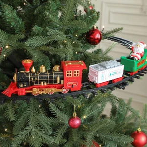 Christmas Electric Train Toy Rail Car Mini Track Xmas Tree Train Xmas Gift - Picture 1 of 8