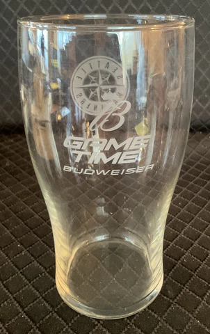 Seattle Mariners Beer Glass with Budweiser Logo Cover