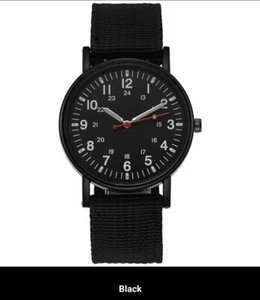 Boys Casual Trendy Sports Quartz Wrist Watch. Nice BLACK Dial and Band - Picture 1 of 2