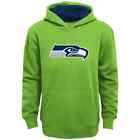 Seattle Seahawks NFL Boys Fan Neon Green Logo Pullover Hoodie / NWT