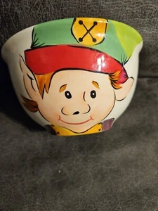 Tabletops Gallery Christmas Spirit Hand Painted Hand Crafted Elf 6" Bowl - Picture 1 of 6