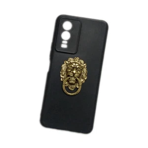 Para Vivo Y76 5G 3D Metal Cabeza de León Anillo Anillo Soporte Soporte Estuche Cubierta de TPU Suave - Imagen 1 de 4