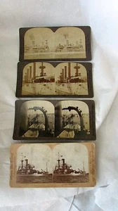 ANTIQUE STEREOVIEW 1890'S BATTLESHIP PICTURES U.S. BROOKLYN INDIANA PURITAN IOWA - Bild 1 von 4